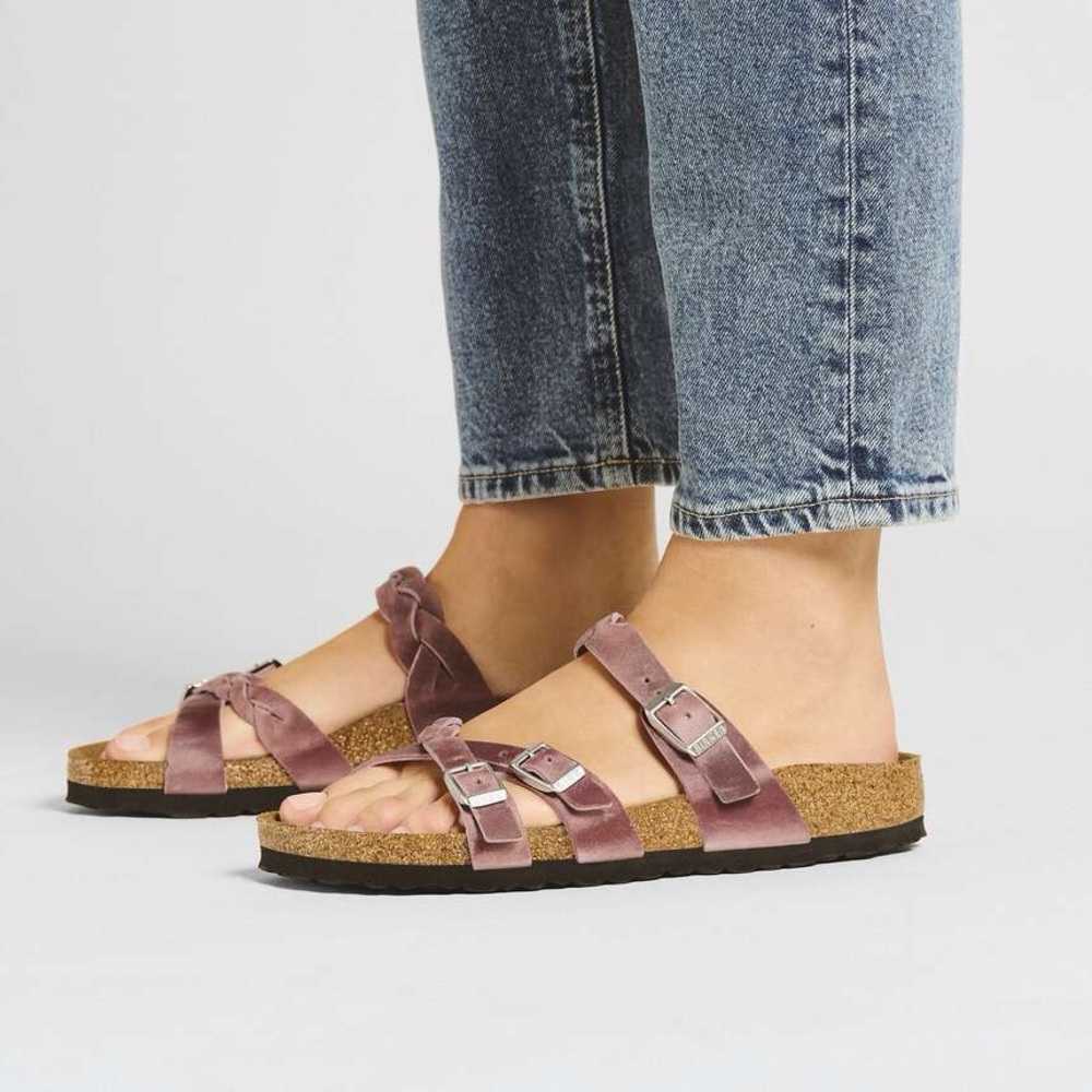 BIRKENSTOCK Franca Braided Oiled Leather Sandals in Lavender 37 EU 7 US